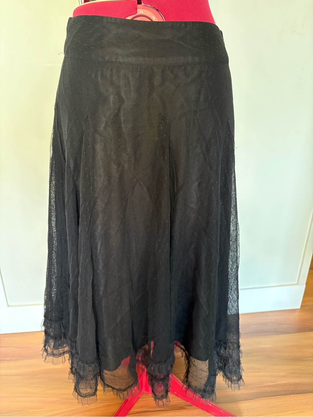 Monsoon Elegant Black Layered Maxi Skirt